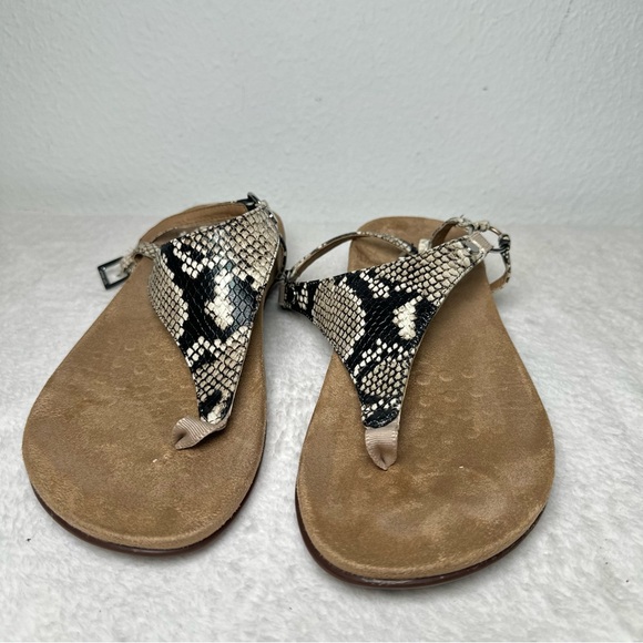 Vionic Kirra Snakeskin Sandals - Black and Cream Orthotic Comfortable Size 7 - Picture 3 of 14